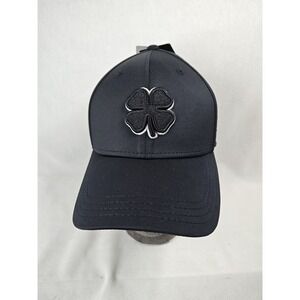 NWT Black Clover Men's Black Hat Premium Fitted Embroidered Logo S/M Live Lucky